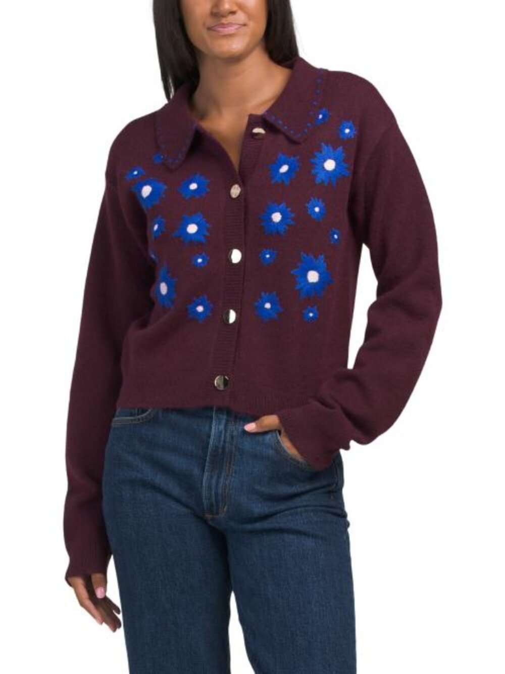 ENGLISH FACTORY Floral Embroidered Cardigan